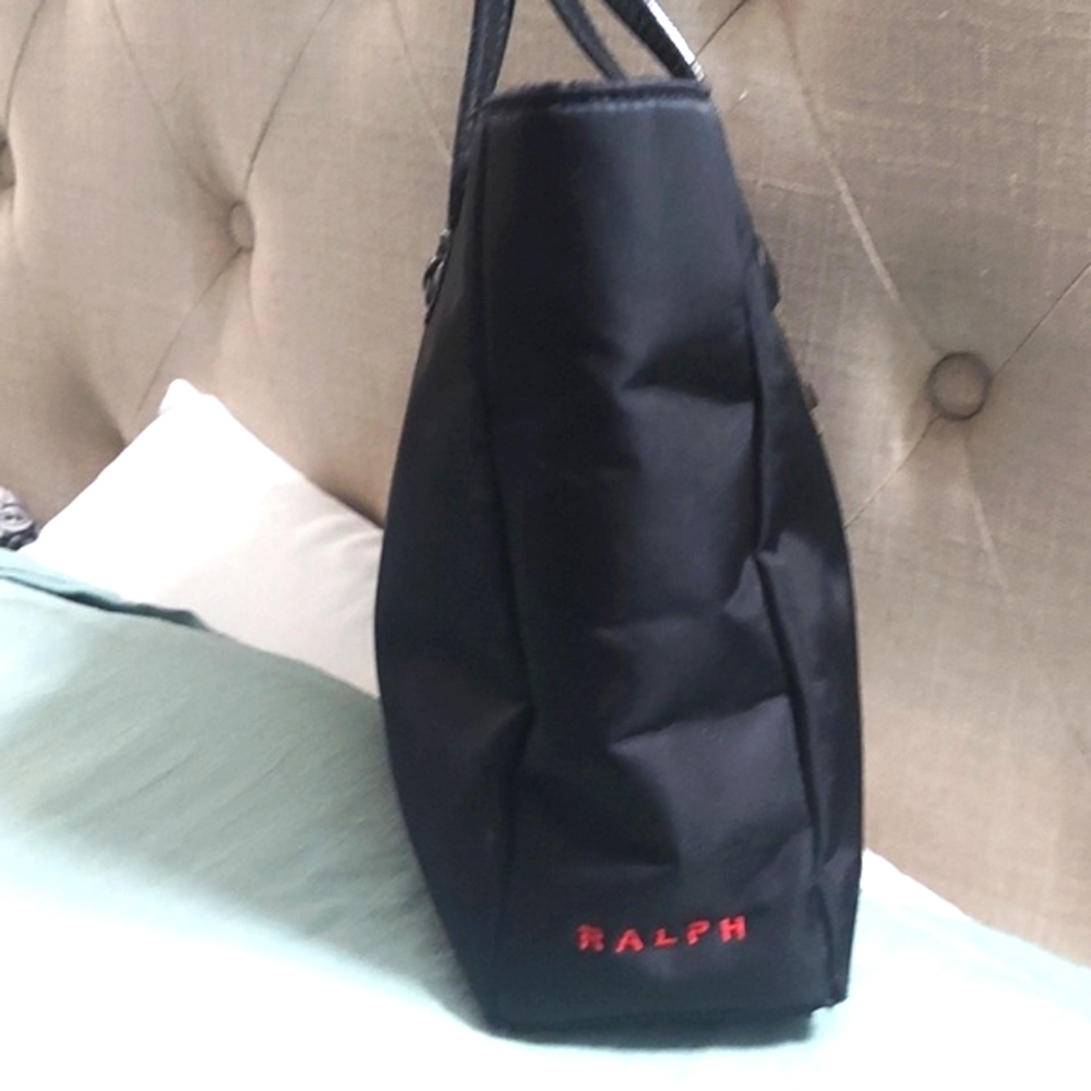 Vintage Ralph Lauren Nylon Black Tassel Small Tote Bag - Picture 9 of 12
